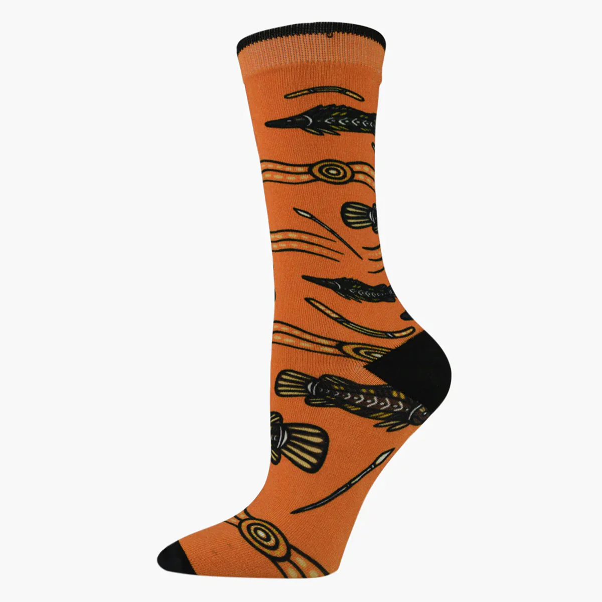 Sock Native Australian Barramundi Cheddar Bamboo W2-8 - PussyFoot Socks