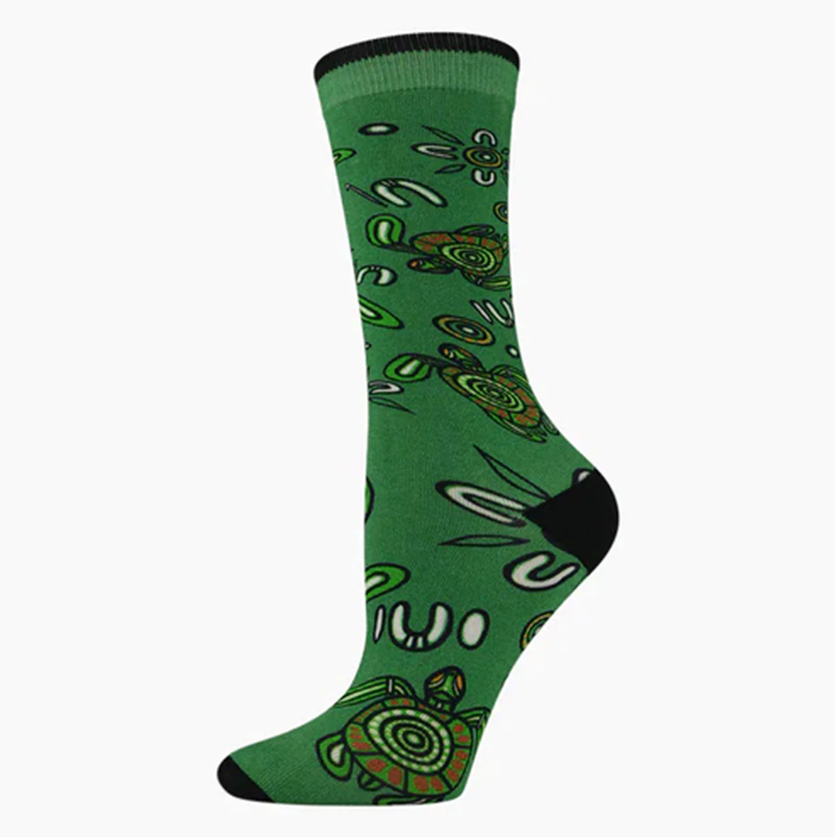 Sock Native Australian Turtle Green Bamboo W2-8 - Pussyfoot Socks