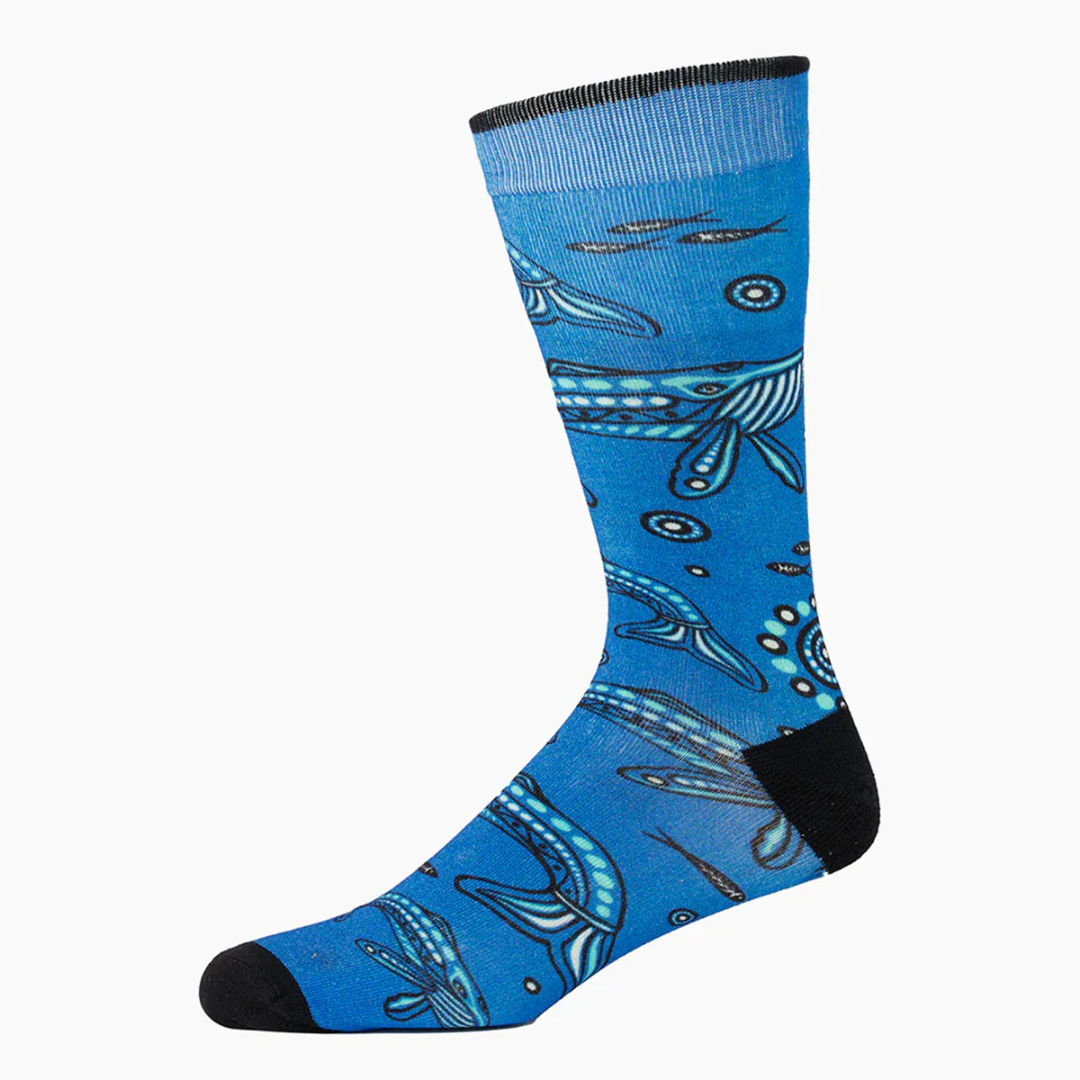 Sock Native Australian Whale Blue Bamboo M7-11 - Pussyfoot Socks