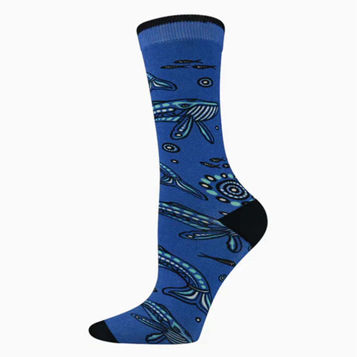 Sock Native Australian Whale Blue Bamboo W2-8 - Pussyfoot Socks