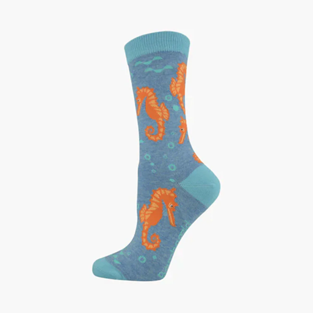 Sock Seahorse Blue W2-8 - PussyFoot Socks