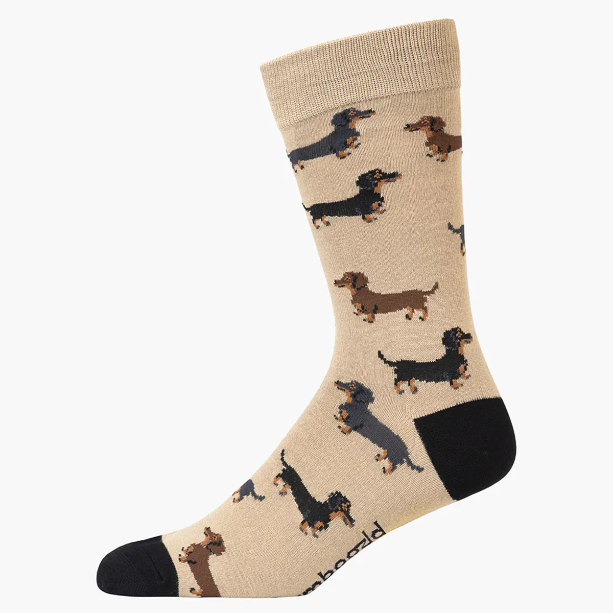 Socks Dash Pups Stone Bamboo M7-11 - Pussyfoot Socks