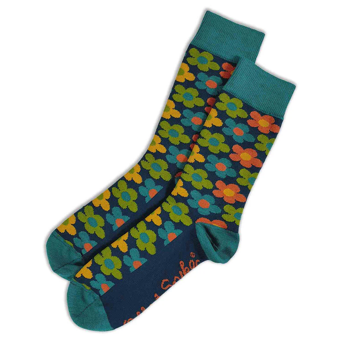 Socks Flower Power Petrol 2-8 - Otto and Spike