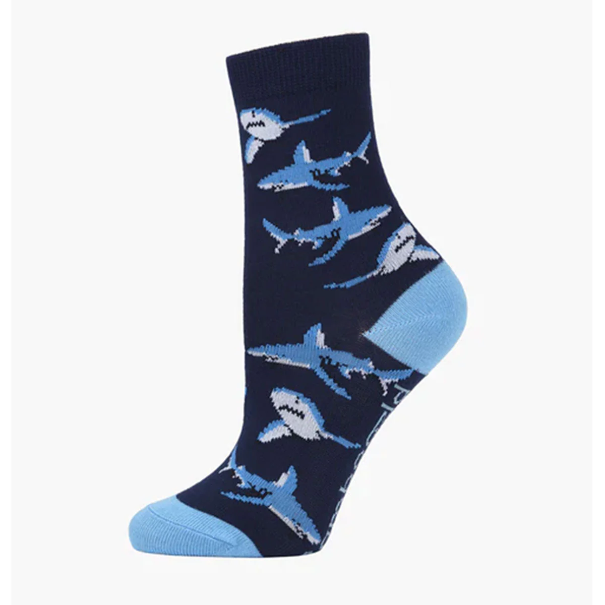 Socks Jaws Navy Bamboo K9-12 - Pussyfoot Socks