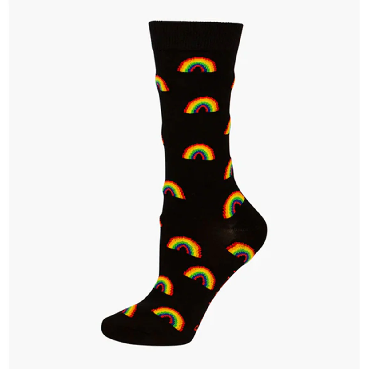 Socks Pride Rainbow Black Womens 2-8 Bamboo - Pussyfoot Socks