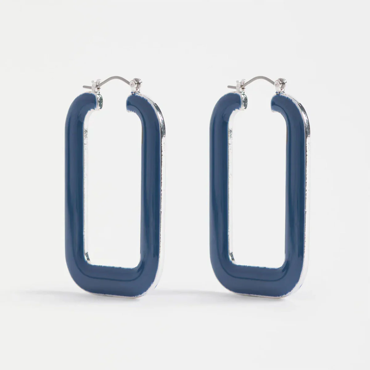 Square Hoop Earring Innfellt Denim Blue - Elk Accessories