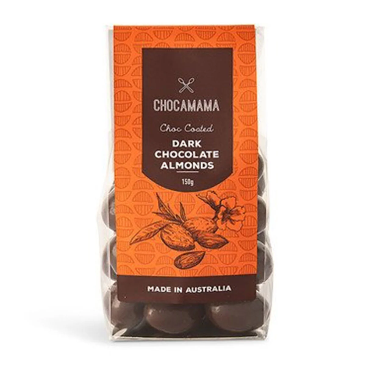 Stand up Bag Dark Almonds 125g - Chocomama