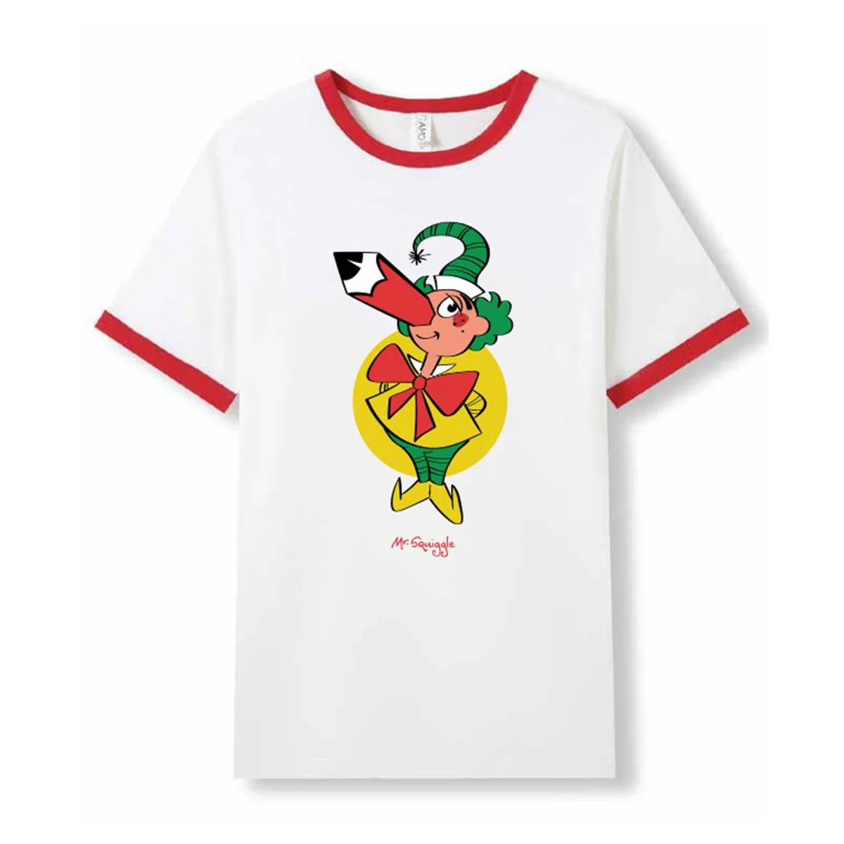 T-shirt Adult White/Red Mr Squiggle Yellow Circle