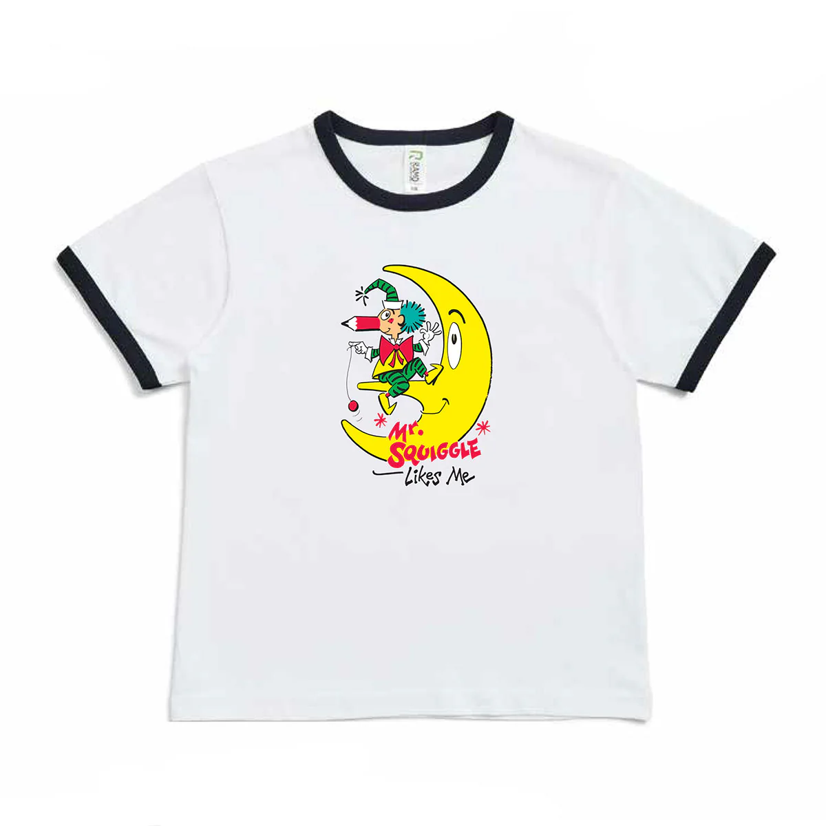 T-shirt Kids White/Navy Squiggle Likes Me