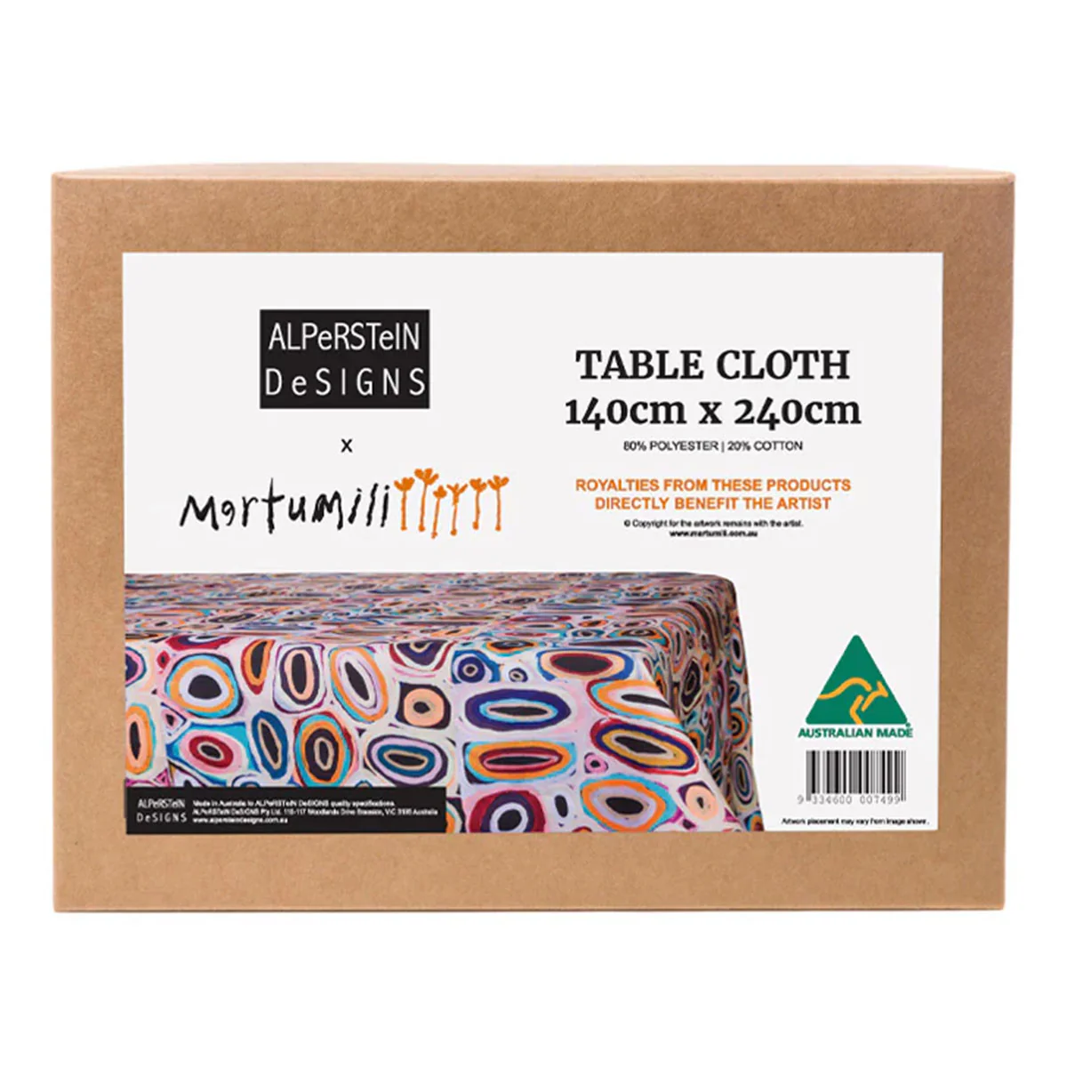 Table Cloth Gladys Kuru Bidu 140 cm x 240 cm - Warlukurlangu