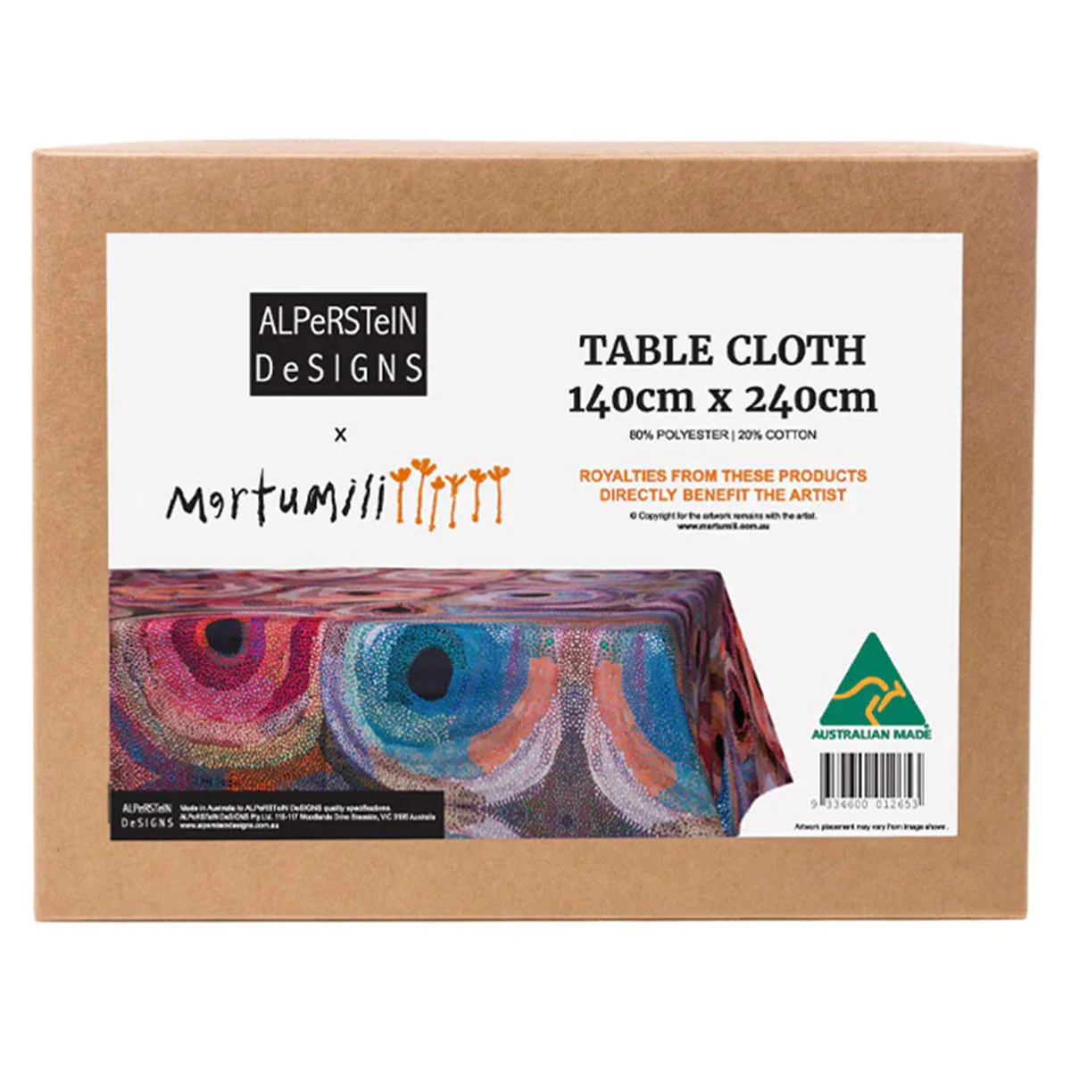 Table Cloth Marianne Burton 140 cm x 240 cm - Warlukurlangu