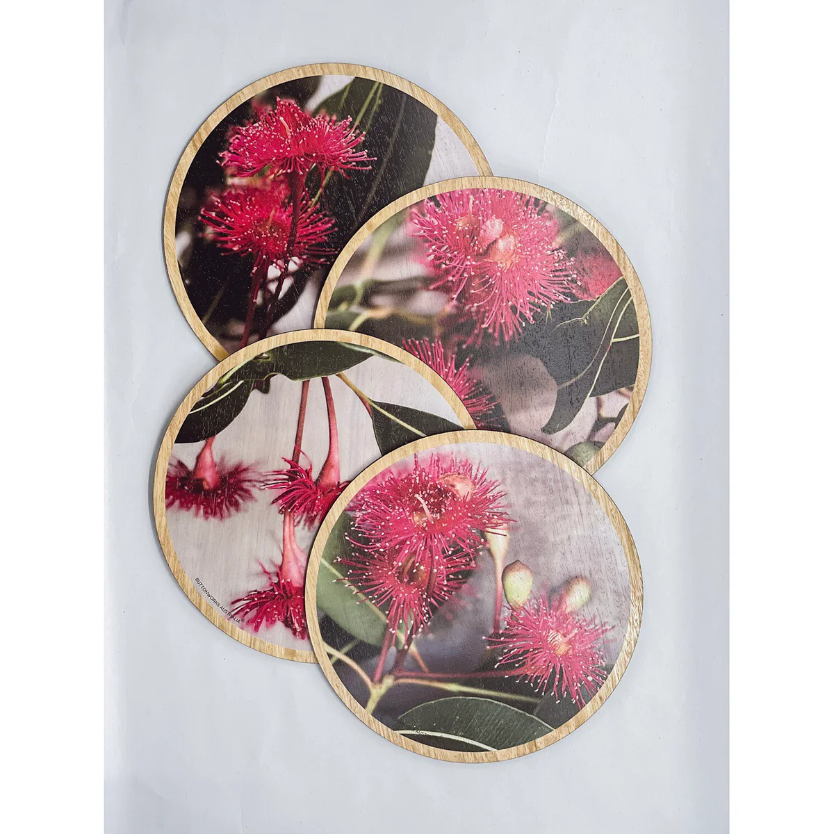 Table Mat Round Botanic Flowering Gum Coloured Set of 4 - ButtonWorks - Image 2