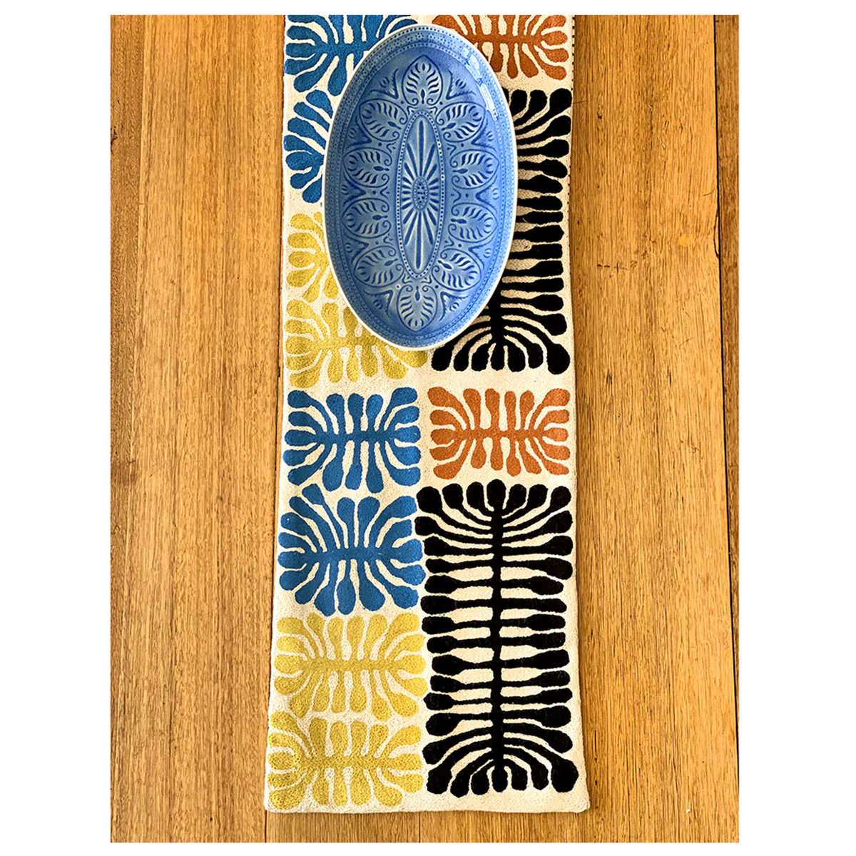 Table Runner Wool Chain Stitch Mitjili Napurrula MNA339 - Better World Arts