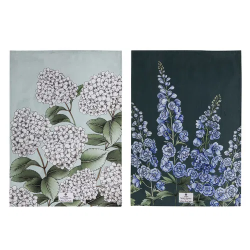 Tea Towel 2pk Secret Garden Blue - The Ladelle Group
