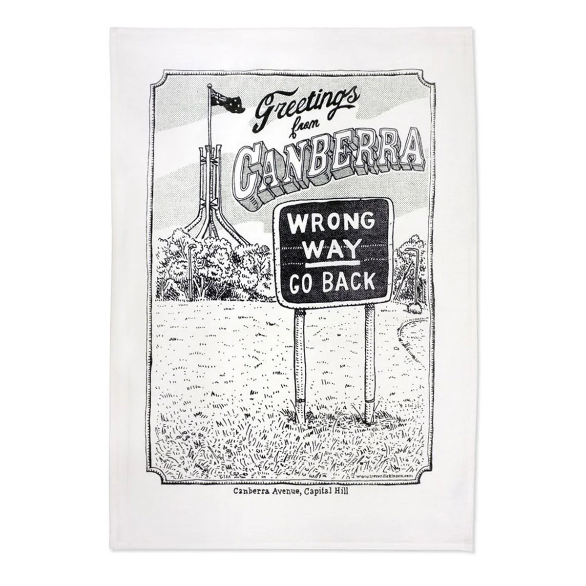 Tea Towel Greetings from Canberra - Trevor Dickinson