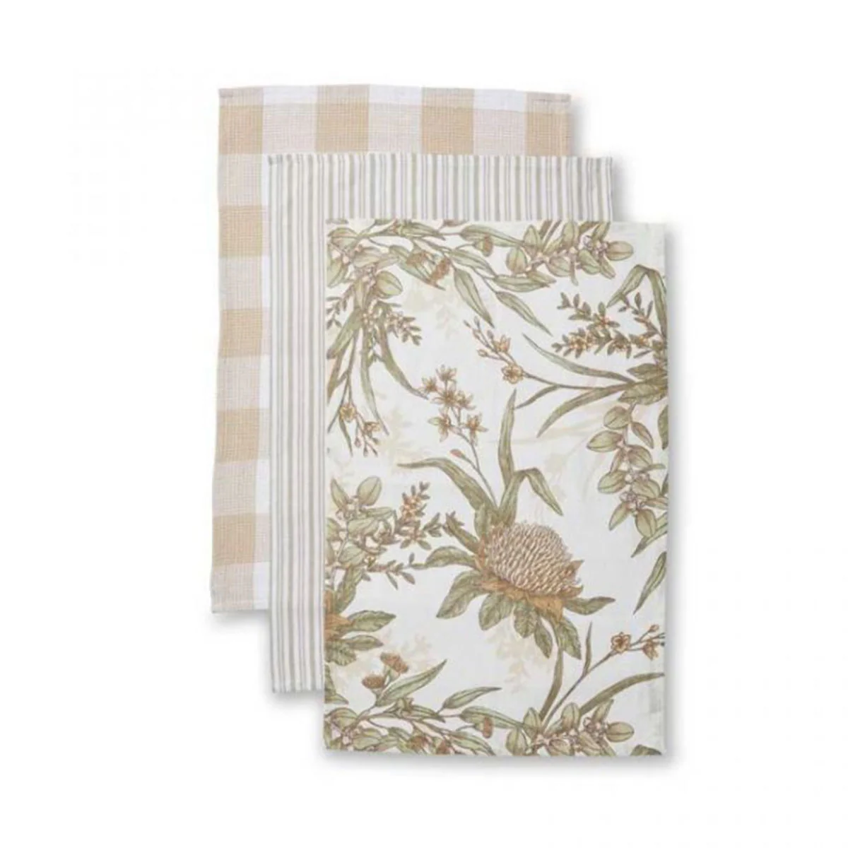 Tea Towel Pack Glenelg Neutral - Madras Link
