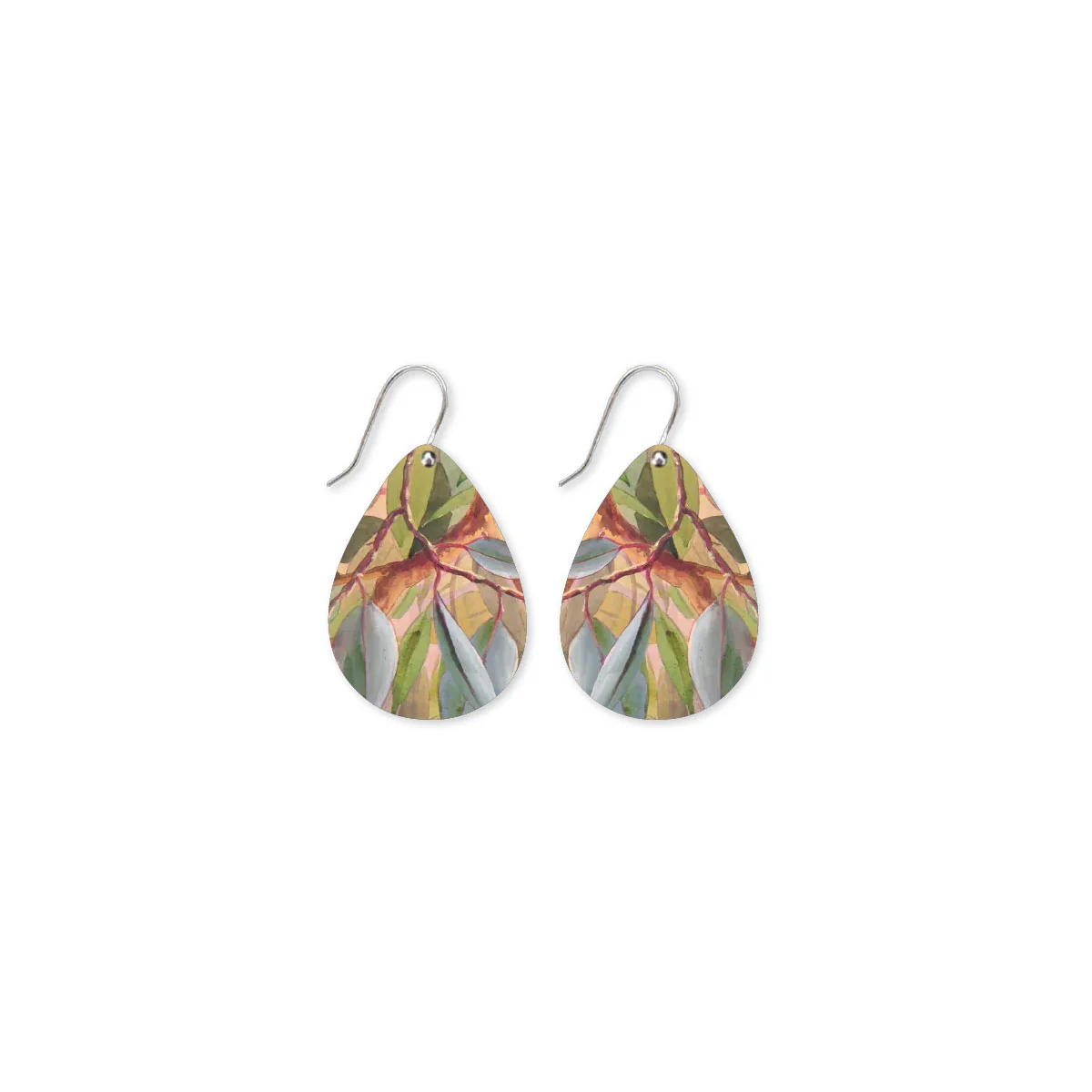 Tear Drop Earrings Eucalyptus Iconic Ellis Rowan - Moe Moe Design