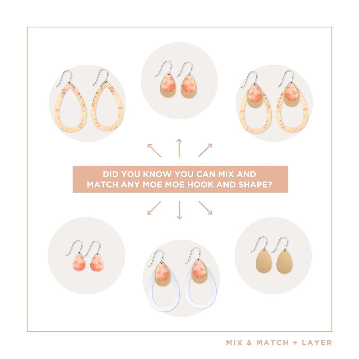 Tear Drop Earrings Misty Layered Outline Ellis Rowan - Moe Moe Design - Image 3