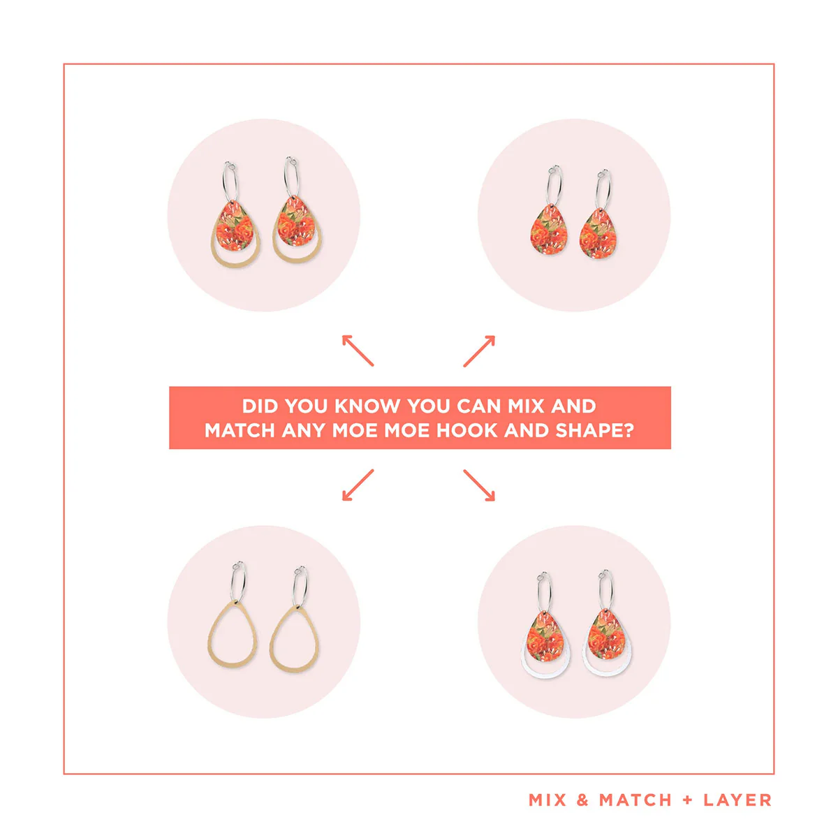 Teardrop Earrings Blossom Layered Iconic Outline Ellis Rowan - Moe Moe Design - Image 3