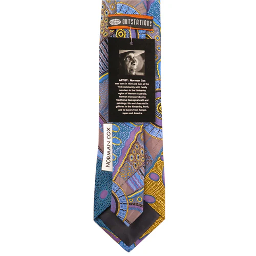 Tie Norman Cox Kanga Story Blue/Yellow - Outstations - Image 2