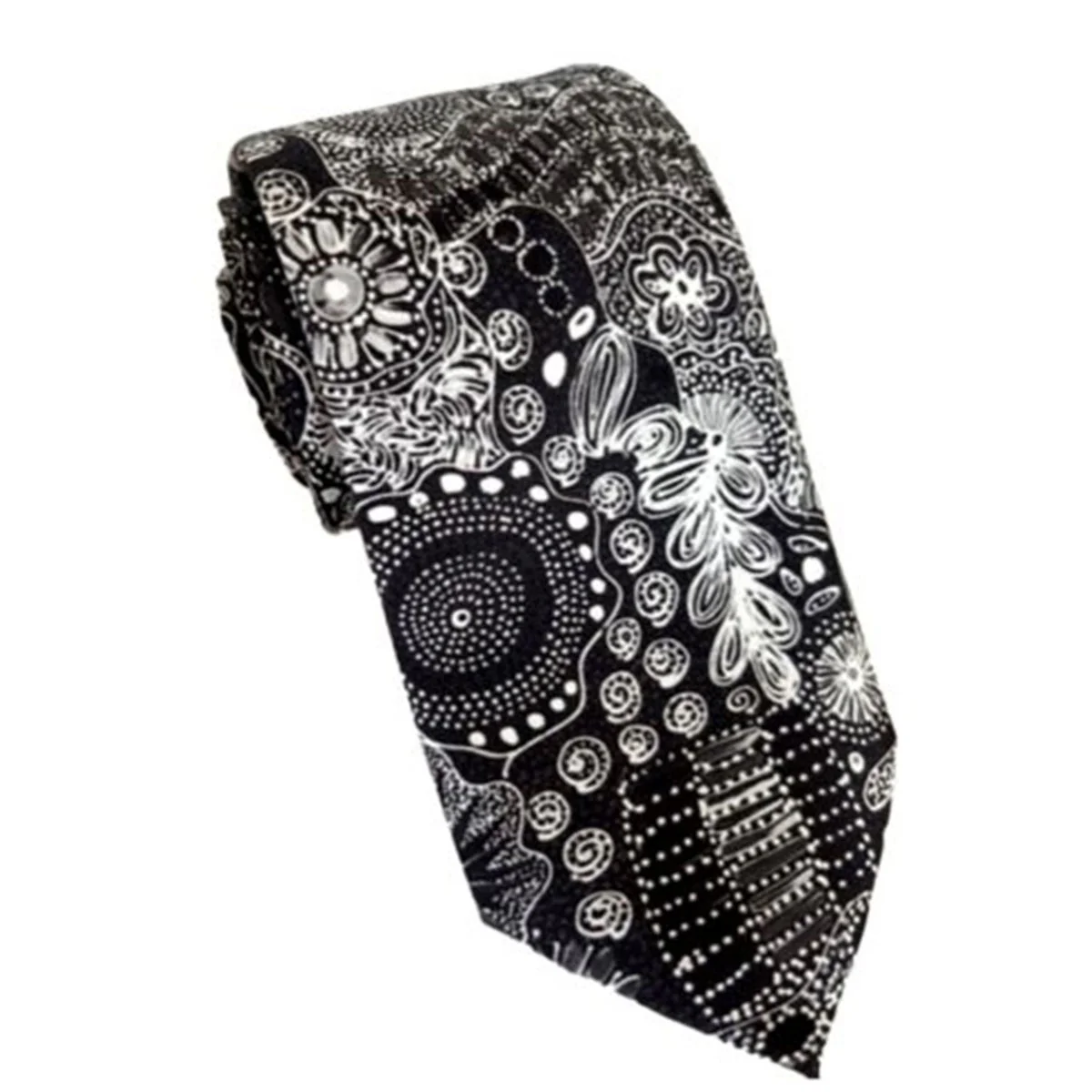 Tie Silk Black and White - Dreamtimez