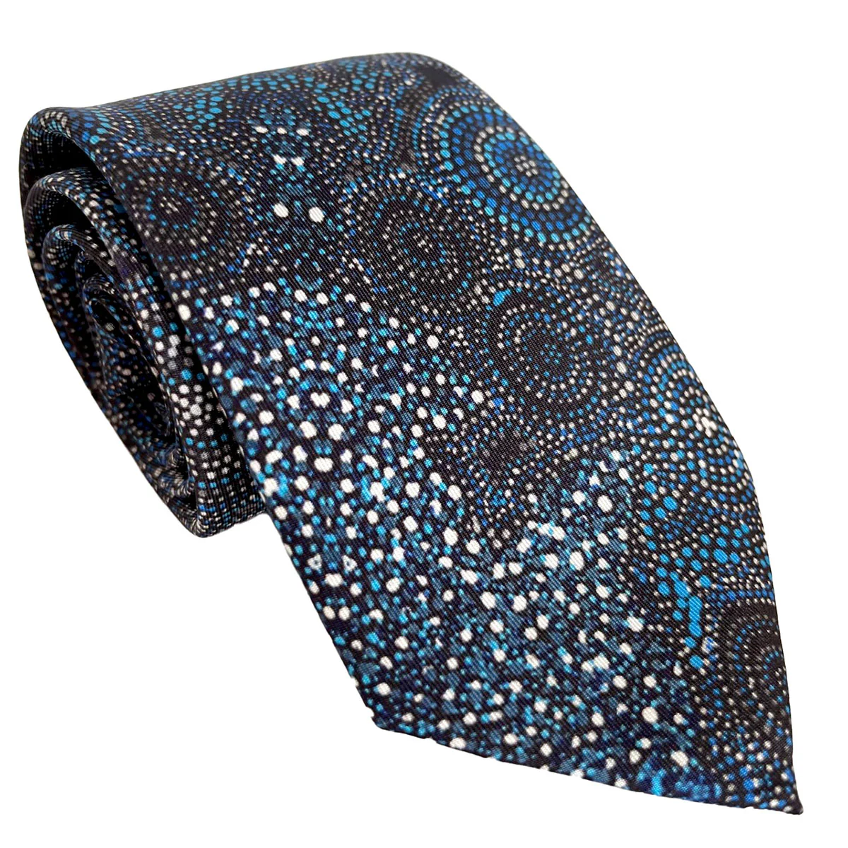 Tie Silk Blue Circles - Dreamtimez