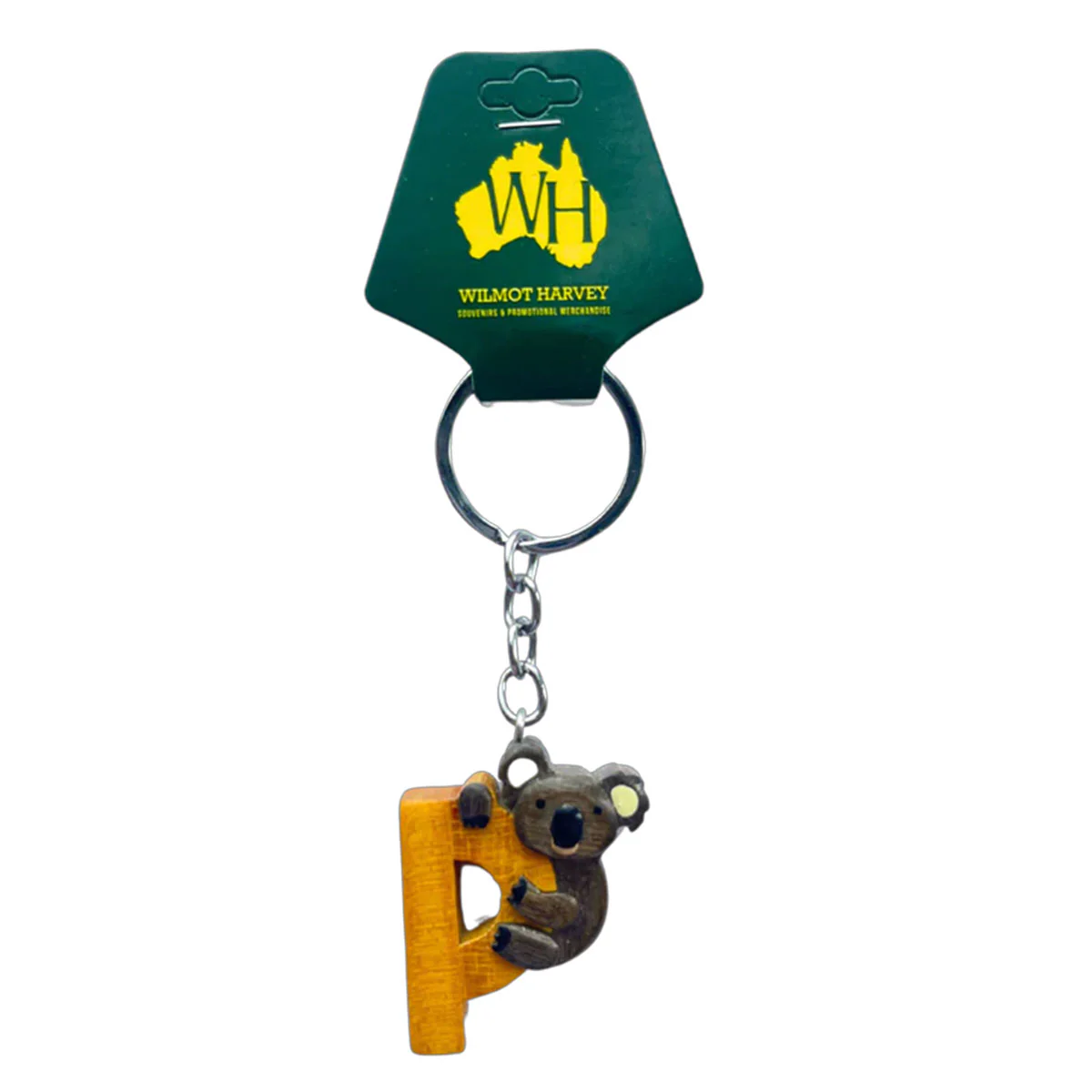 Timber Keyring P Koala Alphabet Range - Wilmot Harvey