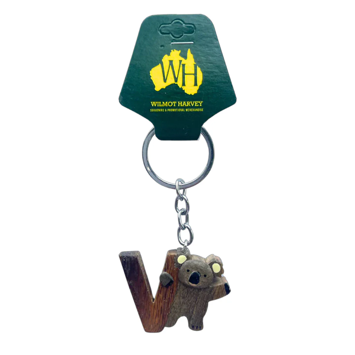Timber Keyring V Koala Alphabet Range - Wilmot Harvey