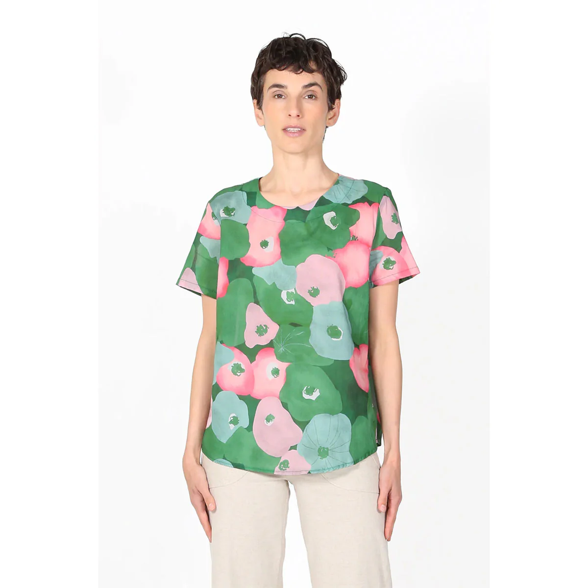 Top Zahara Green Cotton Voile - Olga de Polga - Image 2