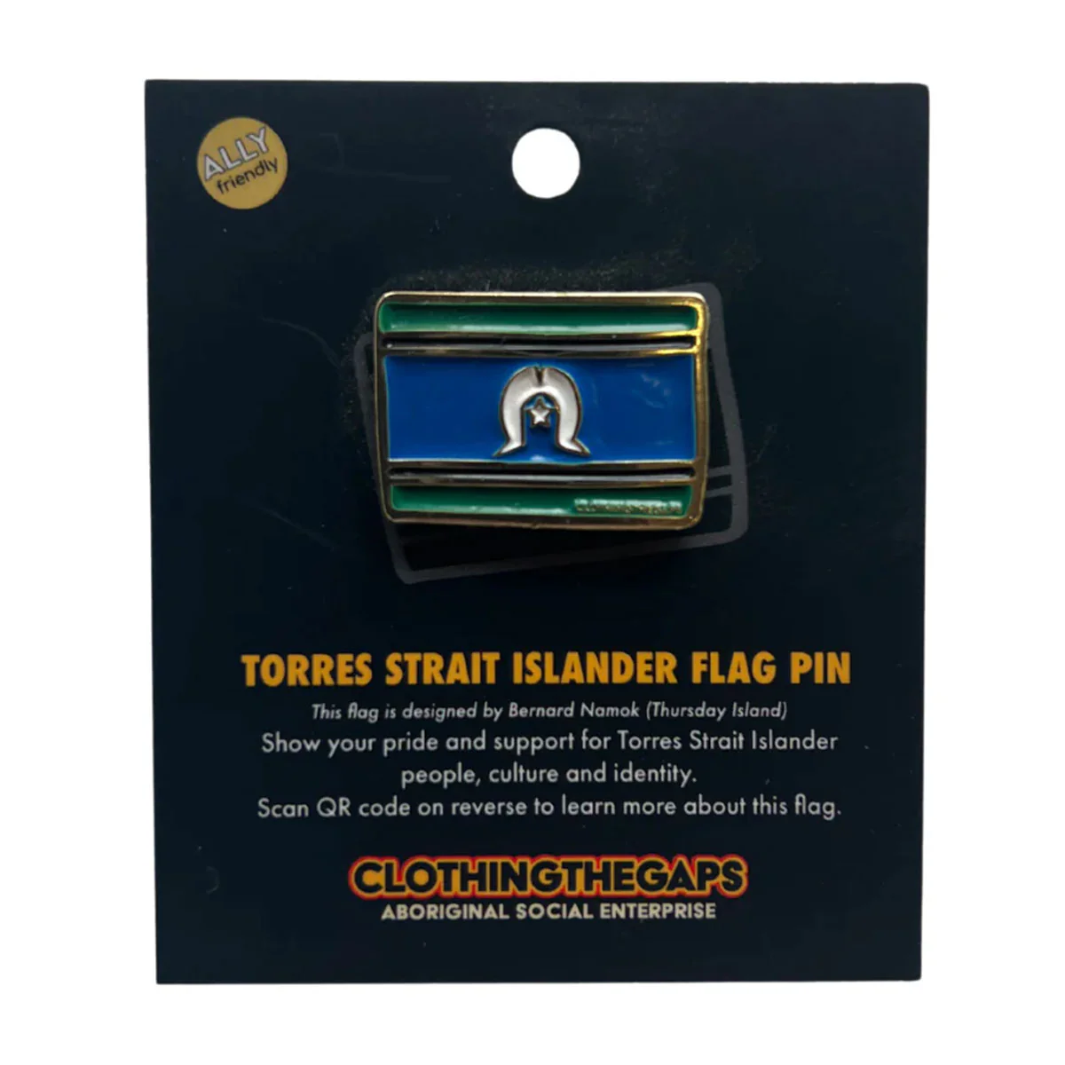 Pin Torres Strait Islander Flag - Clothing The Gaps