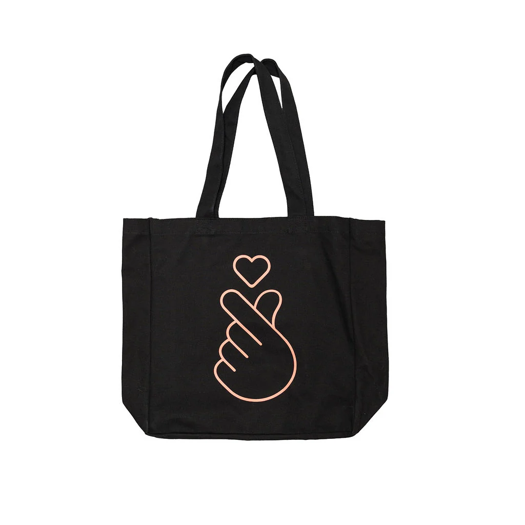 Tote Black Finger Heart Hallyu - Contain Design Studios