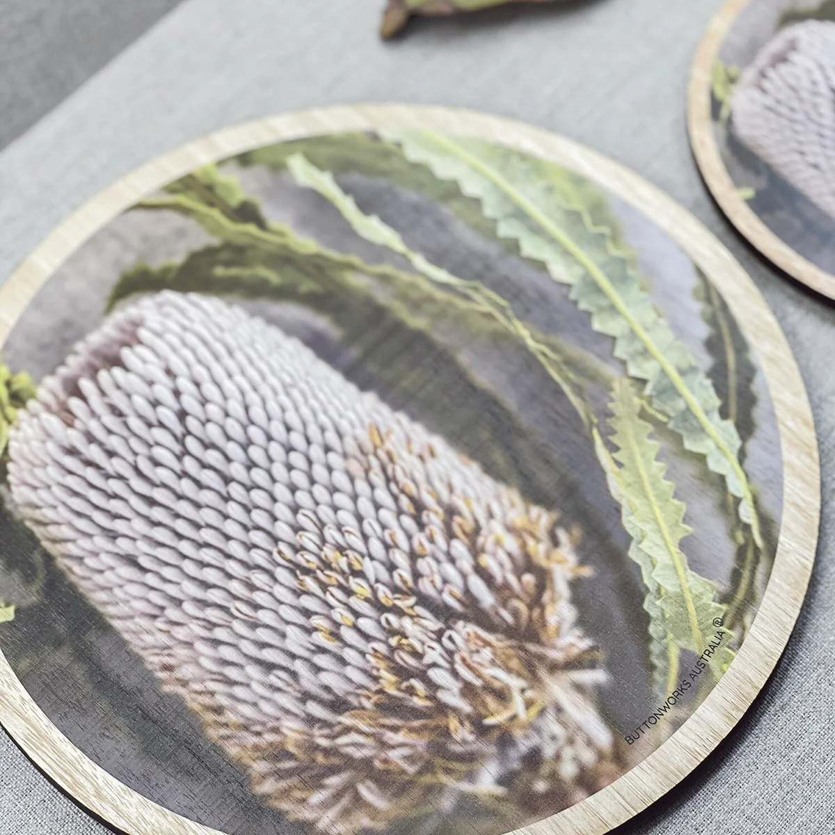 Trivet Large Botanic Banksia Flower Coloured - ButtonWorks - Image 2