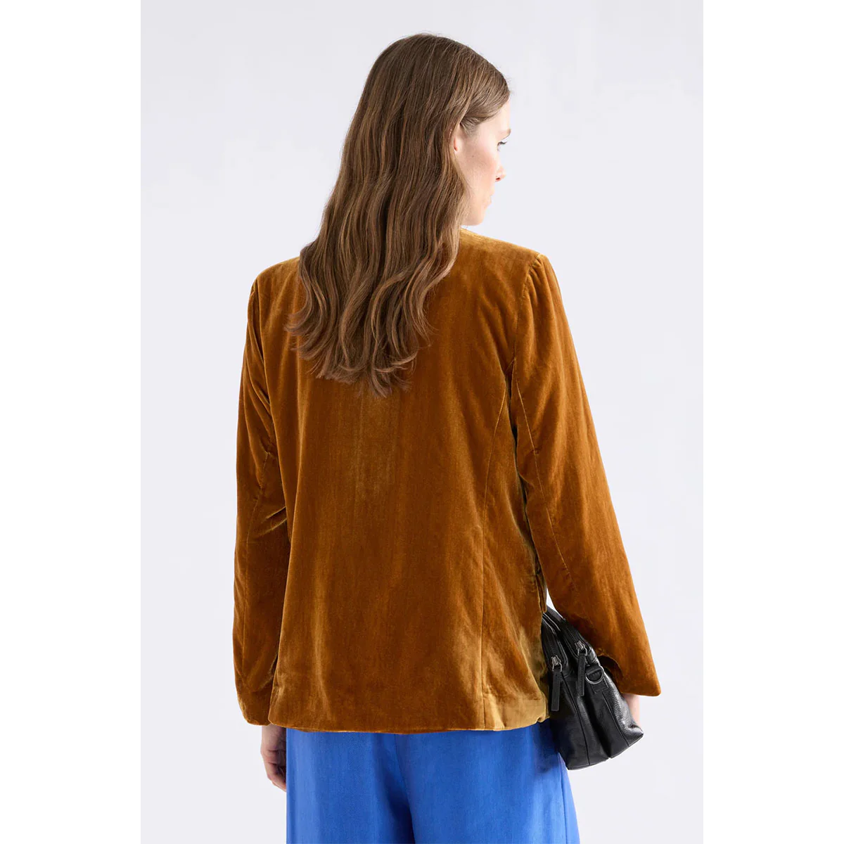 Velvet Soft Blazer Jacket Golden - Image 3
