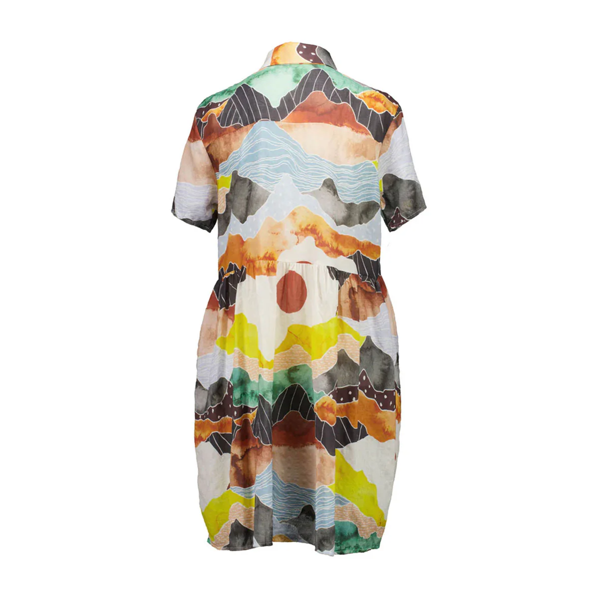 Vista Villa Dress Orange in Seersucker - Image 2