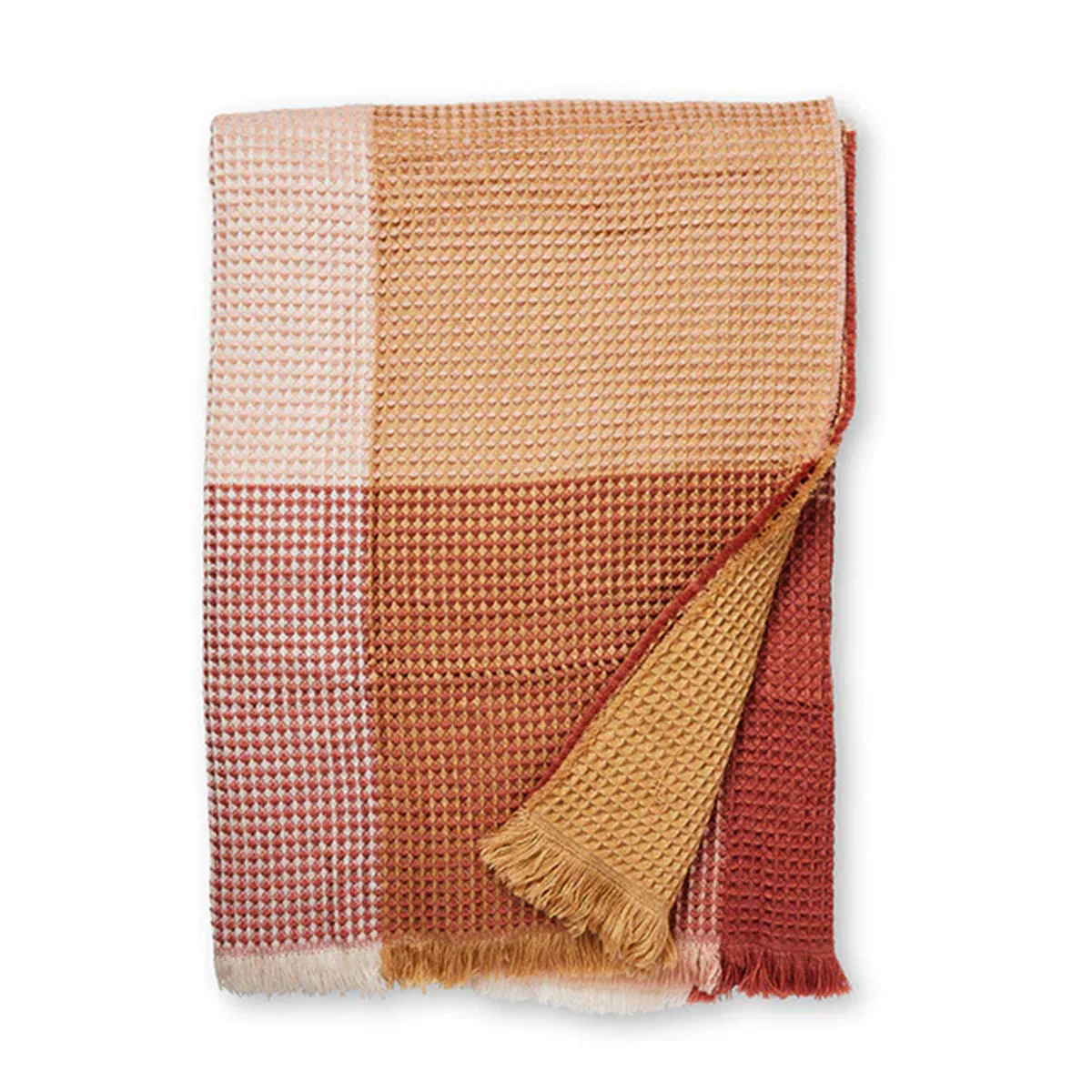 Walker Waffle Check Pink Throw - Madras Link