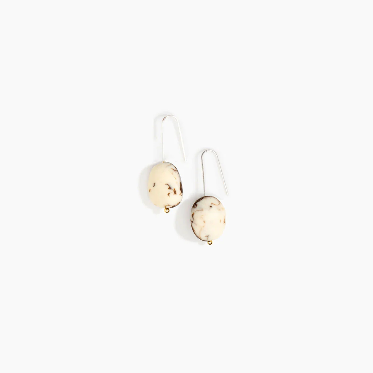 Wire Earrings Earth Cappuccino Silver - Dinosaur Designs
