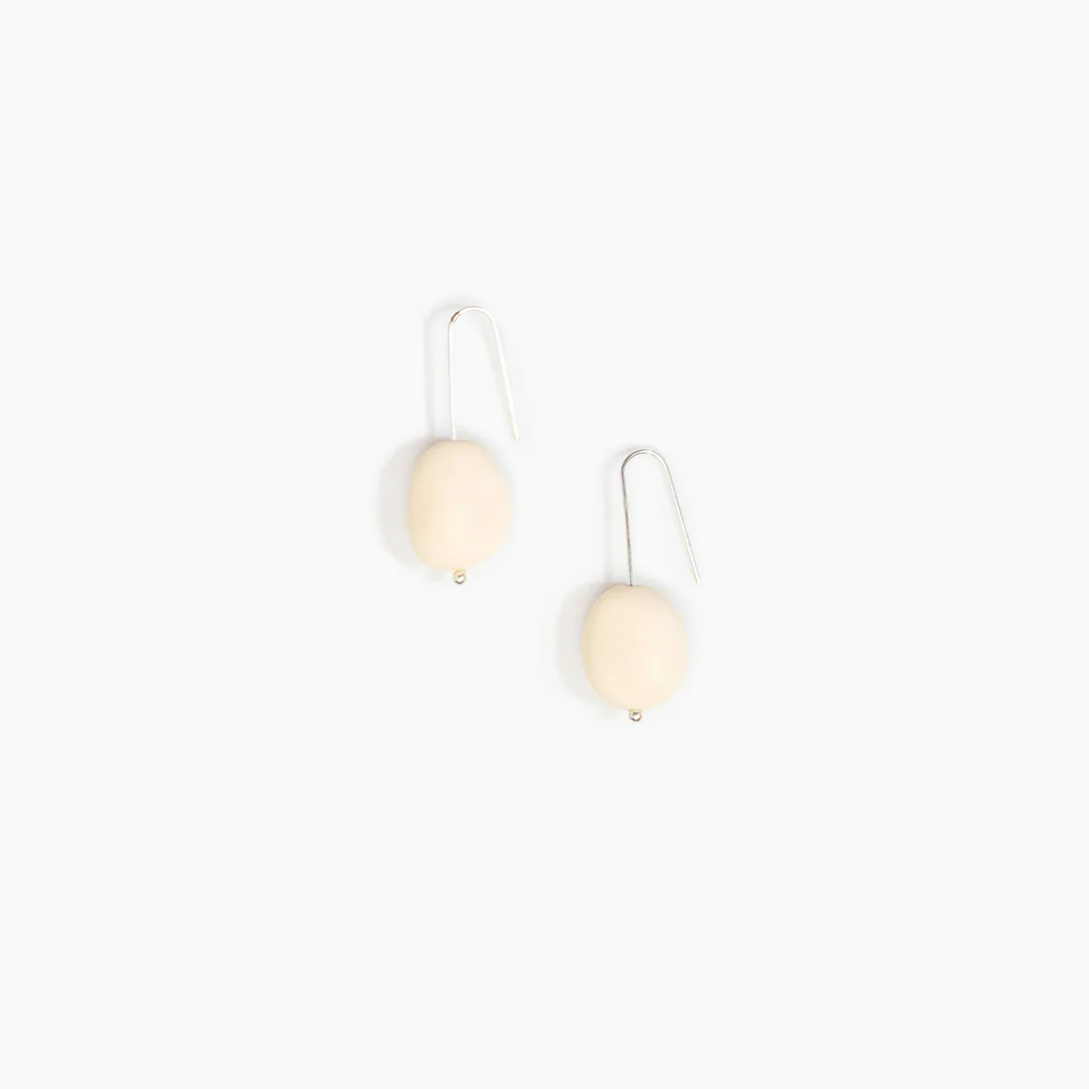 Wire Earrings Earth Cream Silver - Dinosaur Designs