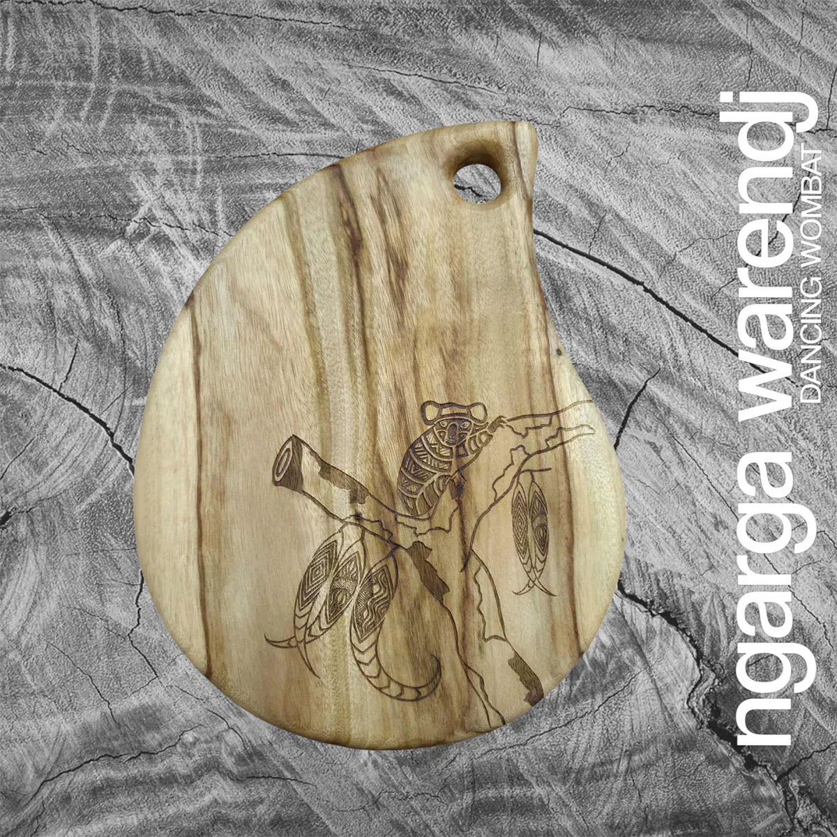 Wooden Board Tear Small Koala Camphor Laurel 24x32x2.5cm - Ngarga Warendj