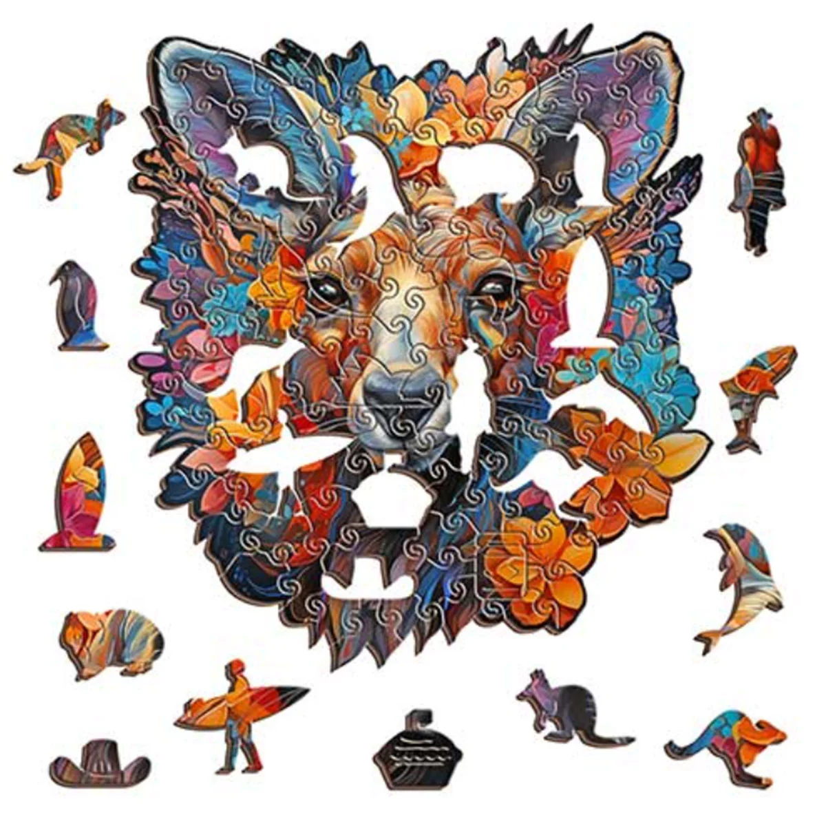 Wooden Puzzle Kangaroo - Puzzle Art Australia - Image 2