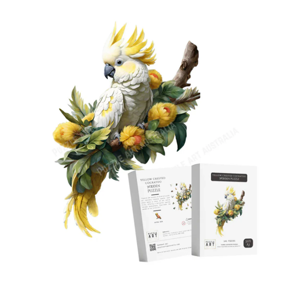 Wooden Puzzle Sulphur Cockatoo - Puzzle Art Australia
