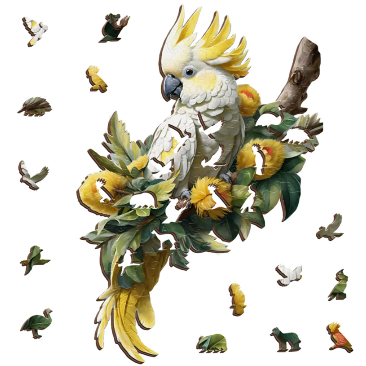 Wooden Puzzle Sulphur Cockatoo - Puzzle Art Australia - Image 2